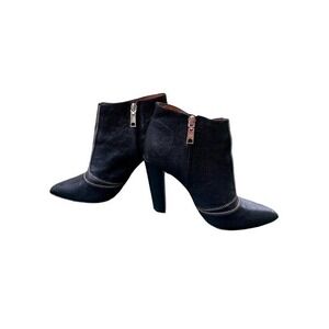 Rebecca Minkoff Black Gold Rocker Biker Casual Minimalist Festival Zip Bootie 7M